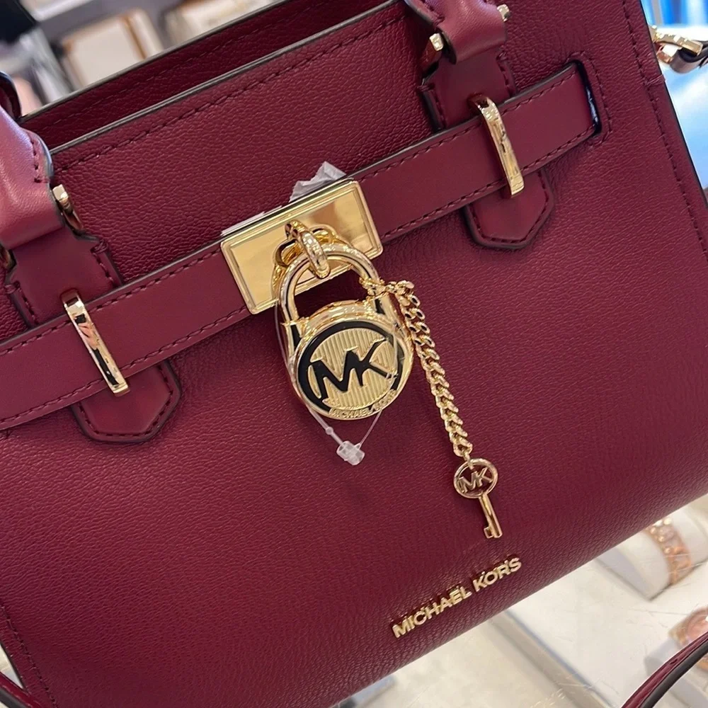 Michael Kors Hamilton Small Satchel Shoulder Crossbody Bag MULBERRY COLOR